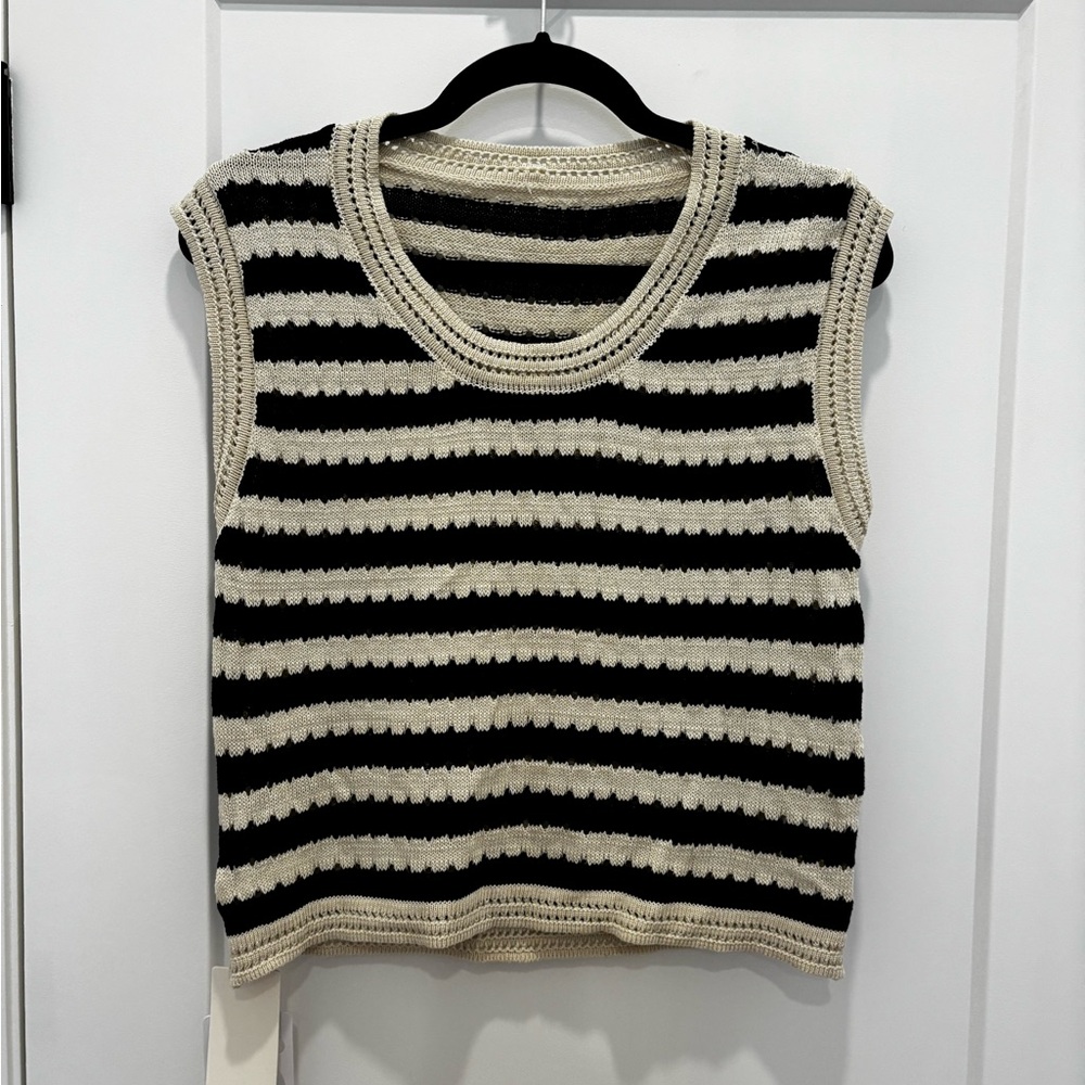 COMMENSE | Crochet Knit Sweater Vest NWT